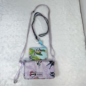 Vera Bradley Purple Butterfly Crossbody Purse & wallet & keychain fob